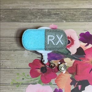 Felt Badge Reel Teal RX Pharmacy